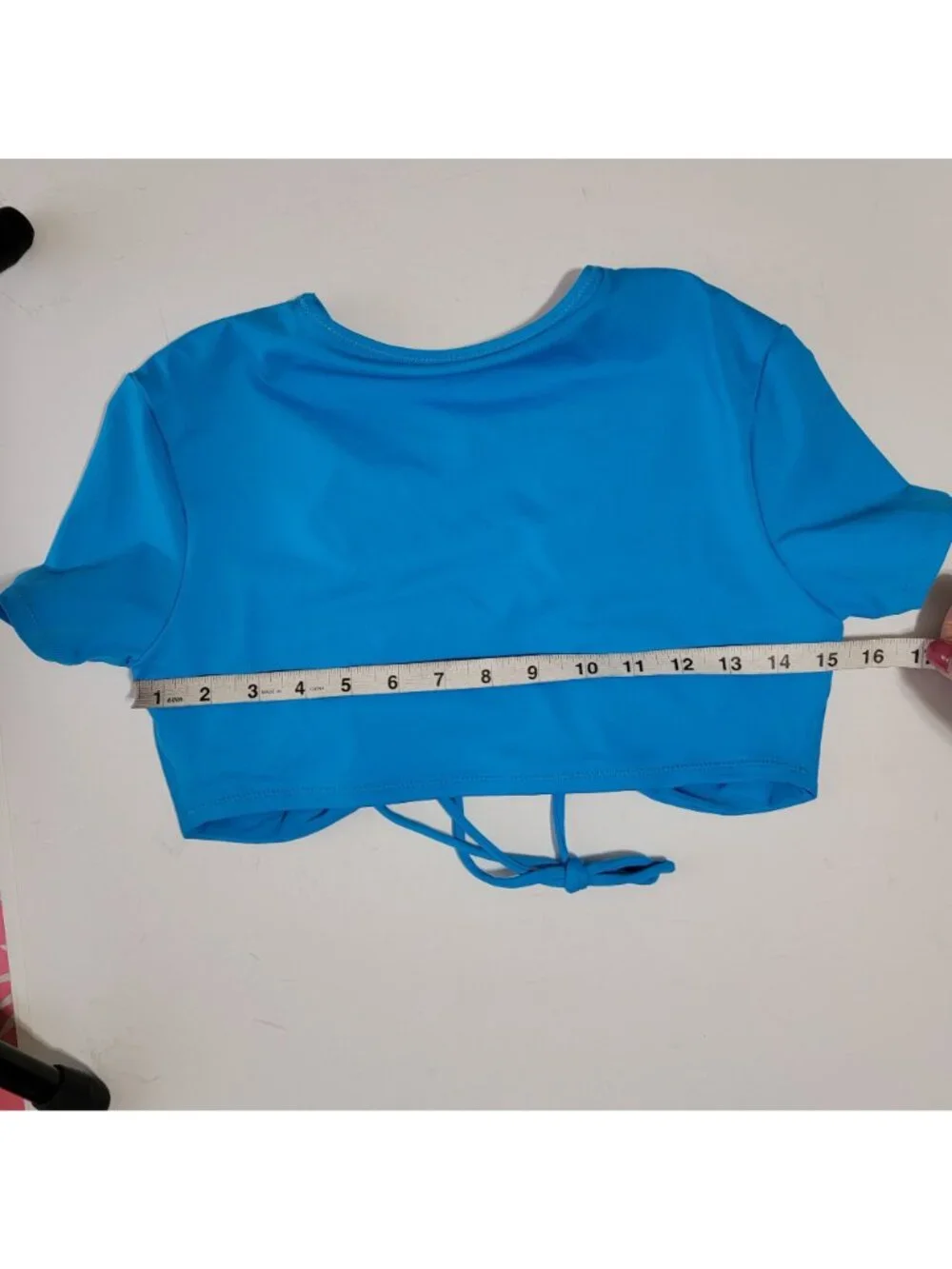 NEW Skims Women's Swim Ruched T-Shirt Bikini Top in Turquoise Size Small